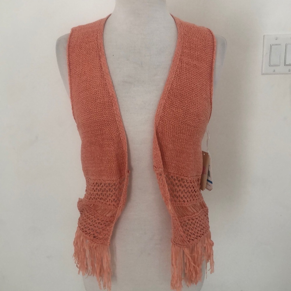 GB girls Fringed Vest Peach Juniors XL